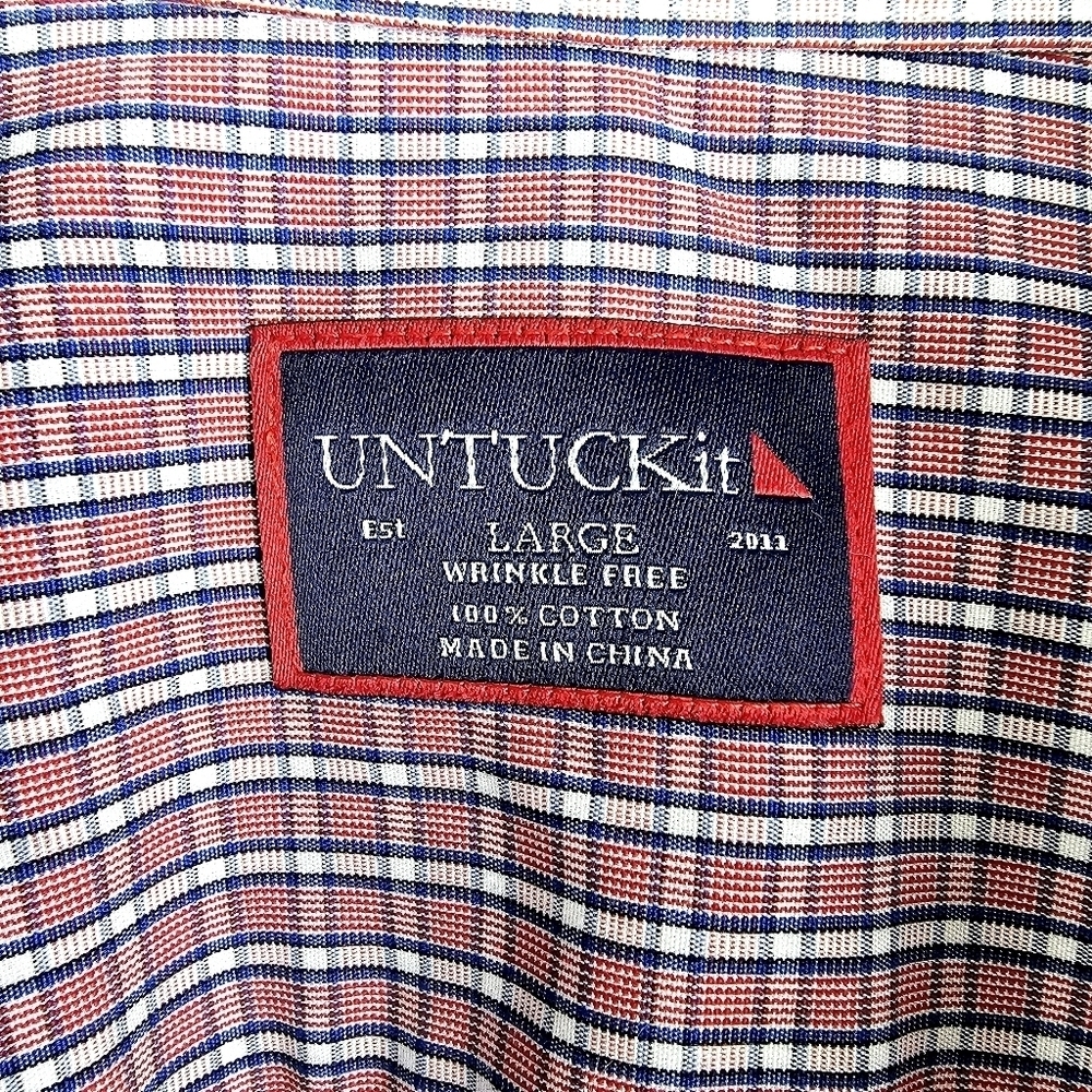 UNTUCKit Marbuzet Plaid Button Front Shirt Men's Large